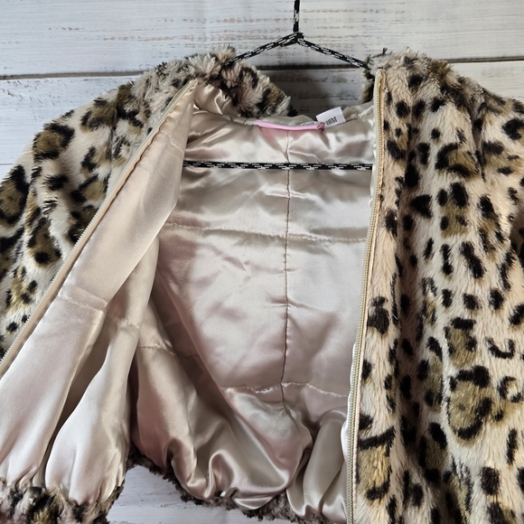 Pistachio Faux Fur Leopard Print Winter Jacket Toddler/baby Size 18months - Picture 3 of 6